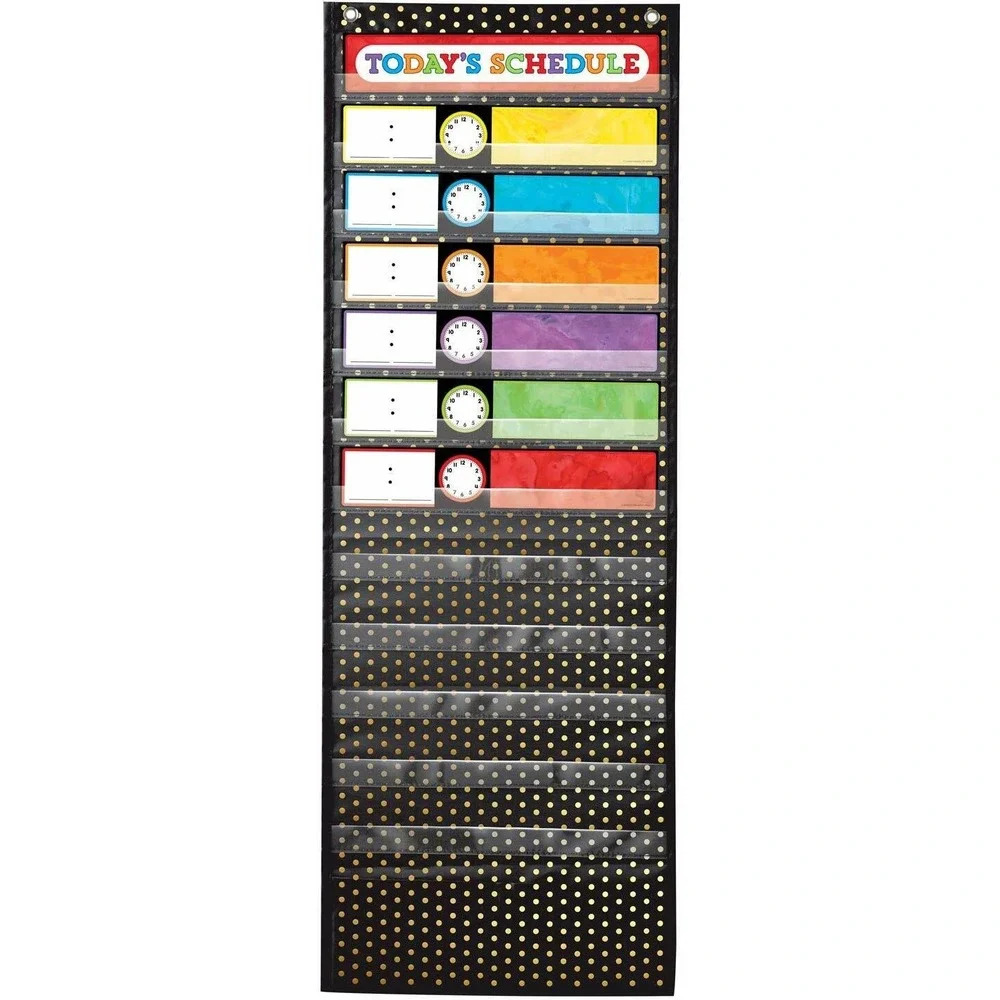 NEW Carson Dellosa Deluxe Scheduling Gold Dot Pocket Chart CD-158041 School/Home